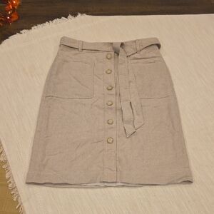 J. Crew Beige Button-Down Pencil Skirt